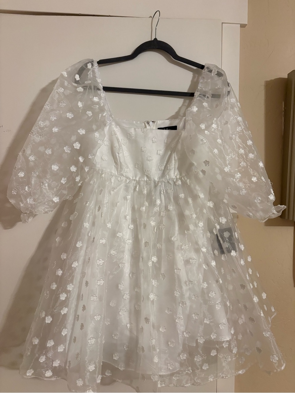 Lulu's White Floral Lace Mini Dress